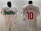 Men's Philadelphia Phillies #10 J.T. Realmuto White Phanatic Cool Base Stitched Jersey,baseball caps,new era cap wholesale,wholesale hats